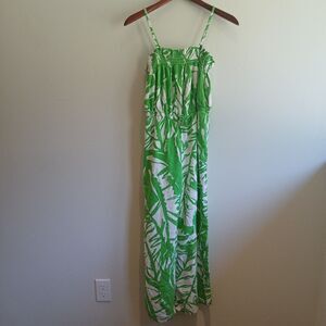 Lilly Pulitzer x Target Jumpsuit Romper Size XL Green Palm Boom-Boom Wide Leg